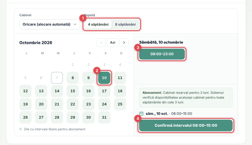 Alegerea zilei de început