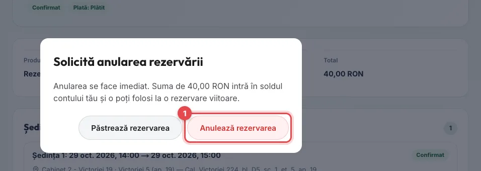 Confirmarea anulării