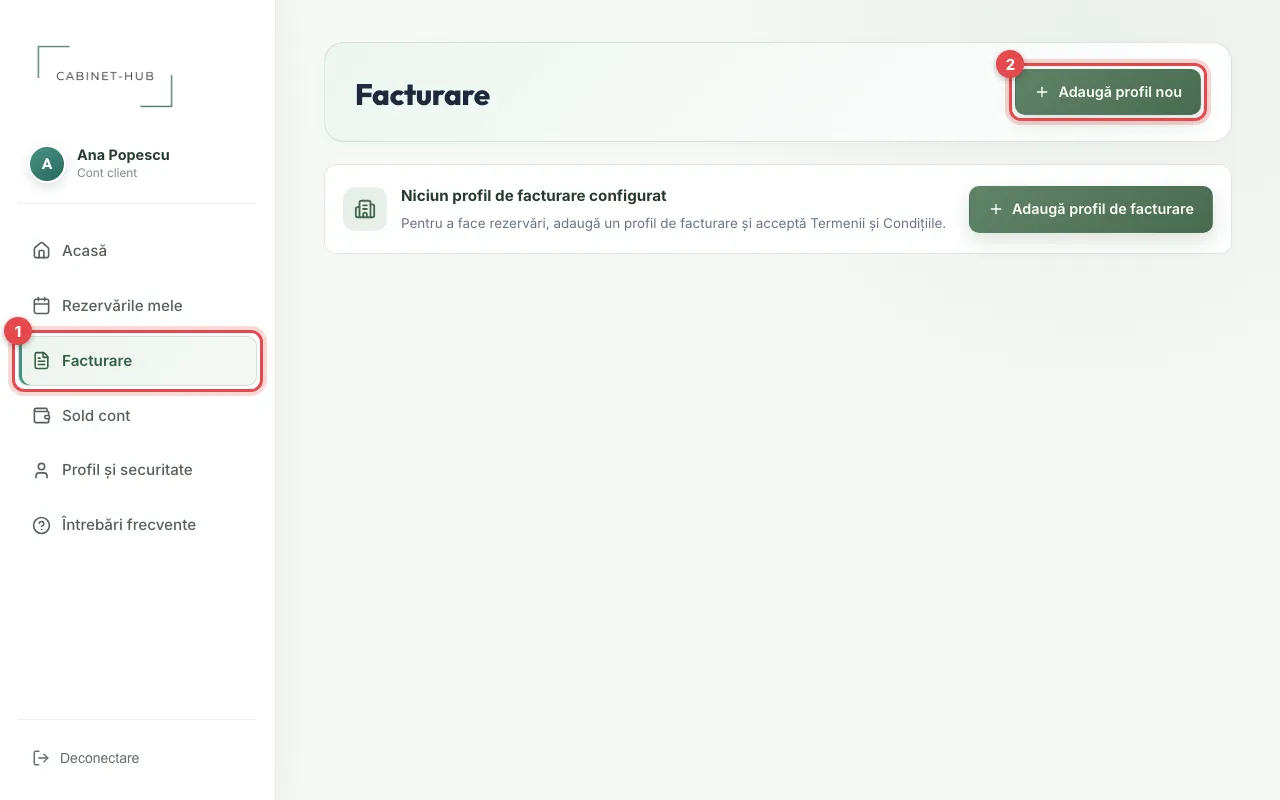 Pagina Facturare
